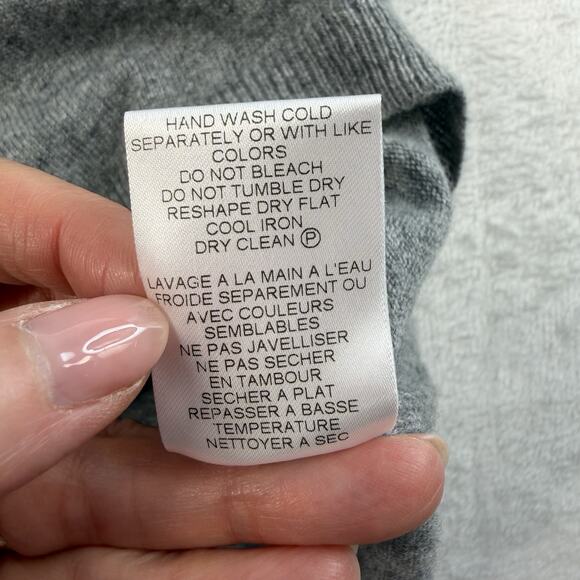 Bianco & Blu Sz M Sweater Wool Cashmere Silk Blend Short Sleeve Minimalist Italy - Picture 6 of 10